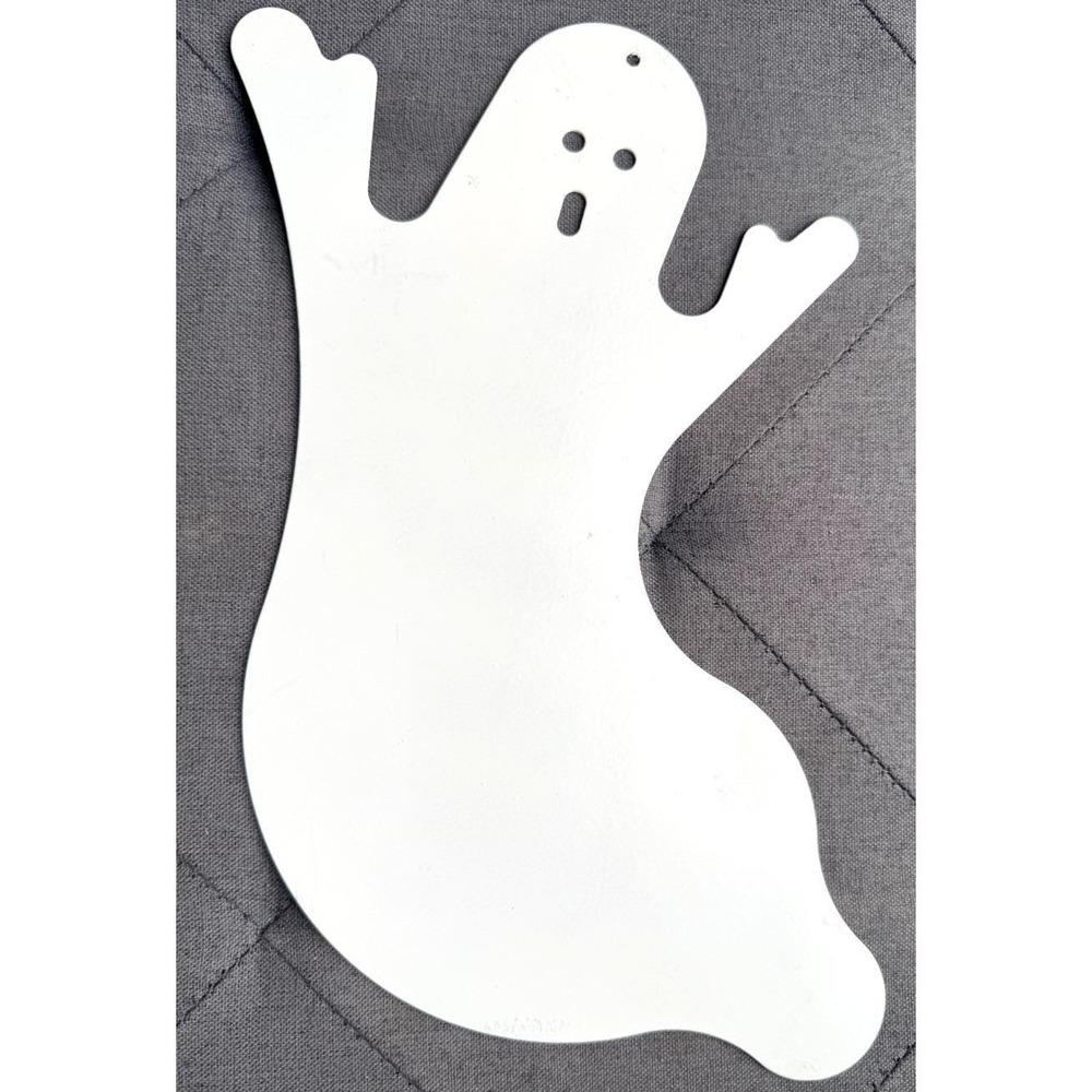 Sheet Metal Painted Halloween Ghost Cut Out Porch,Tree Hanging Decor 14" x 8"
